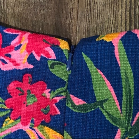 J. Crew Dress Women's 8 Tropical Pleated Floral Colorful Sleeveless Preppy - Picture 5 of 6